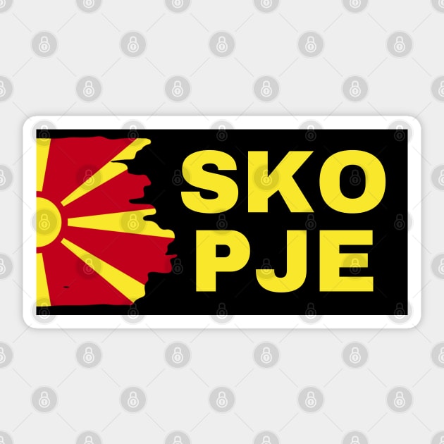 Skopje City with North Macedonia  Flag Design Sticker by aybe7elf
